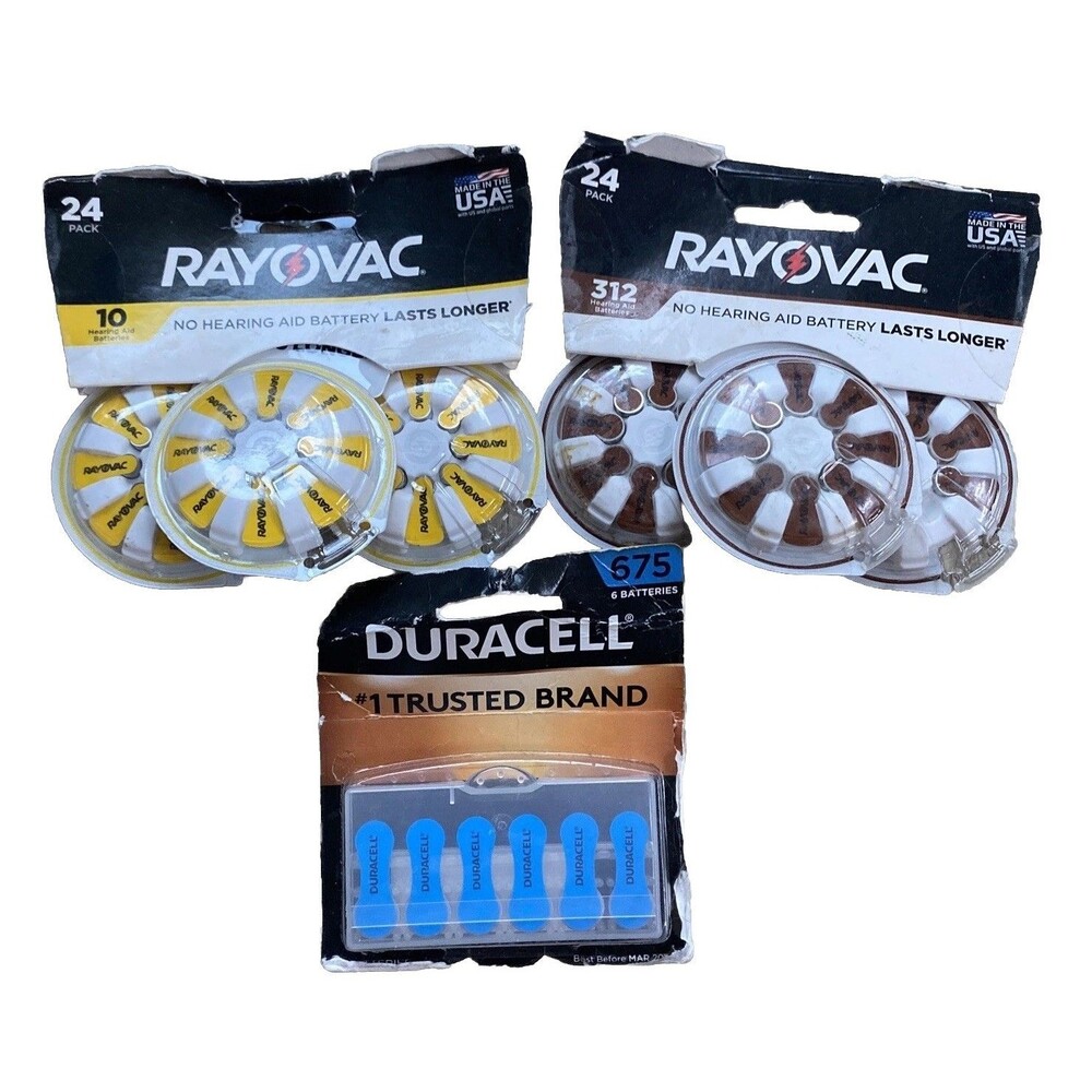 Rayovac 10 312 Duracell 575 Hearing Aid Batteries 24 Pack X2 6 Pack New